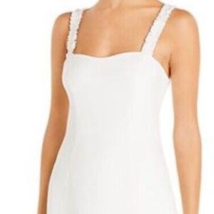 French Connection Dress With Frill Sleeveless White Mini Ruffle Straps